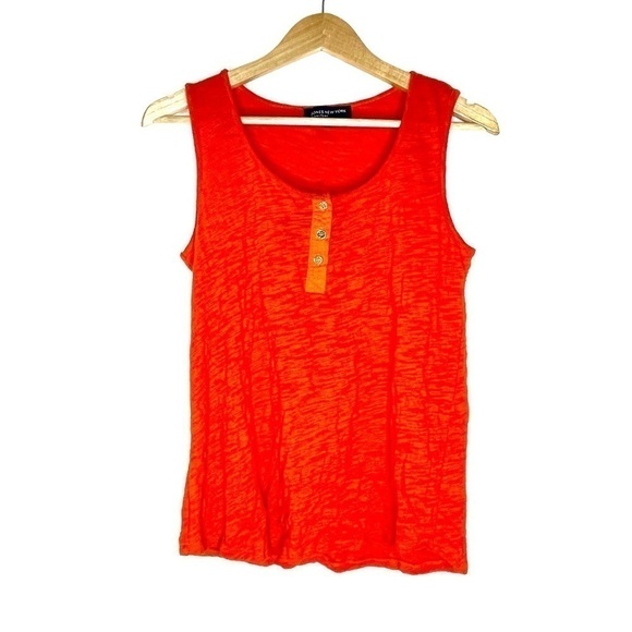 Jones New York Orange Knit Tank Top US M - Picture 3 of 7